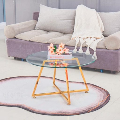 Table Basse HELOISE GOLD TRANSPARENT 80x45cm.