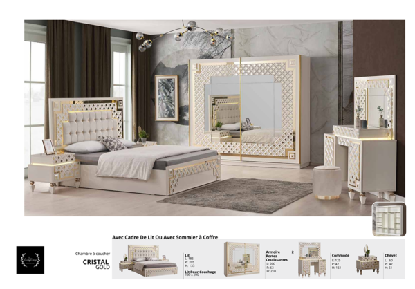 CHAMBRE COUCHER CRISTAL GOLD - Image 2