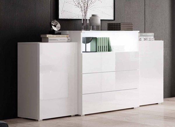 BUFFET COMMODES 2 PORTES 3 TIROIRS AVEC - Image 5