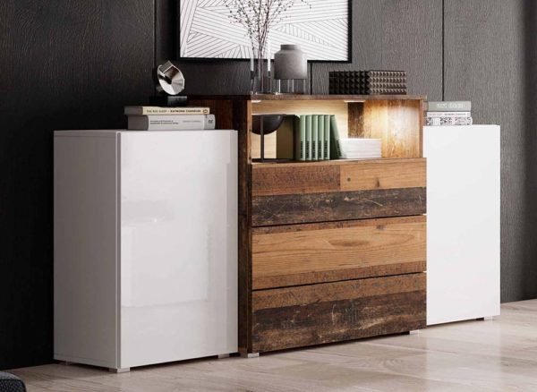 BUFFET COMMODES 2 PORTES 3 TIROIRS AVEC - Image 6