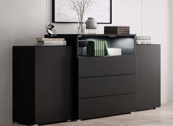 BUFFET COMMODES 2 PORTES 3 TIROIRS AVEC - Image 7