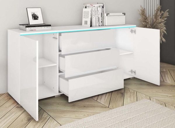 BUFFET COMMODE 2 PORTES 3 TIROIRS AVEC - Image 2
