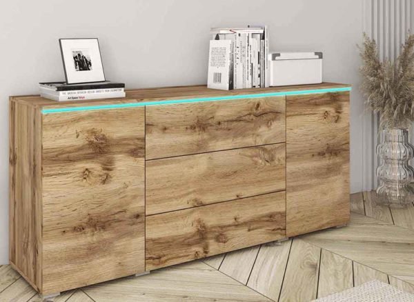 BUFFET COMMODE 2 PORTES 3 TIROIRS AVEC - Image 4