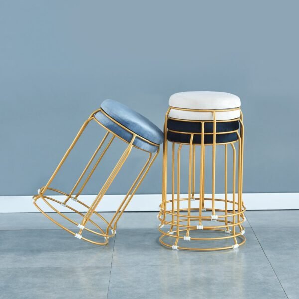 TABOURET DORE VELOURS