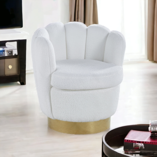 FAUTEUIL BOUDOIR ROTATIF MOLLETONNE